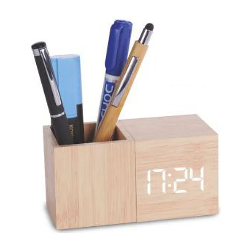 Woodblock Clock & Pen Stand