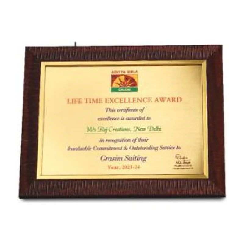 Gold Plate Wooden Plaque