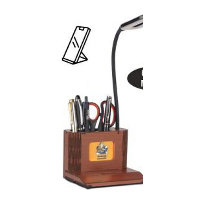 Glowing Logo Wooden Dimmer Lamp