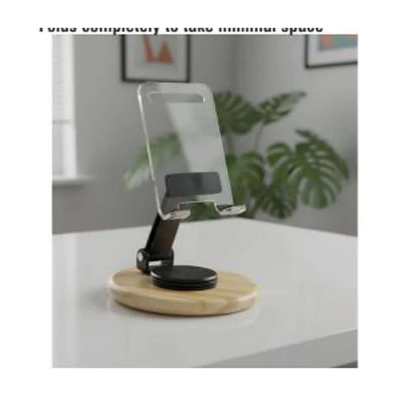 Clear Spin Bamboo Phone Stand