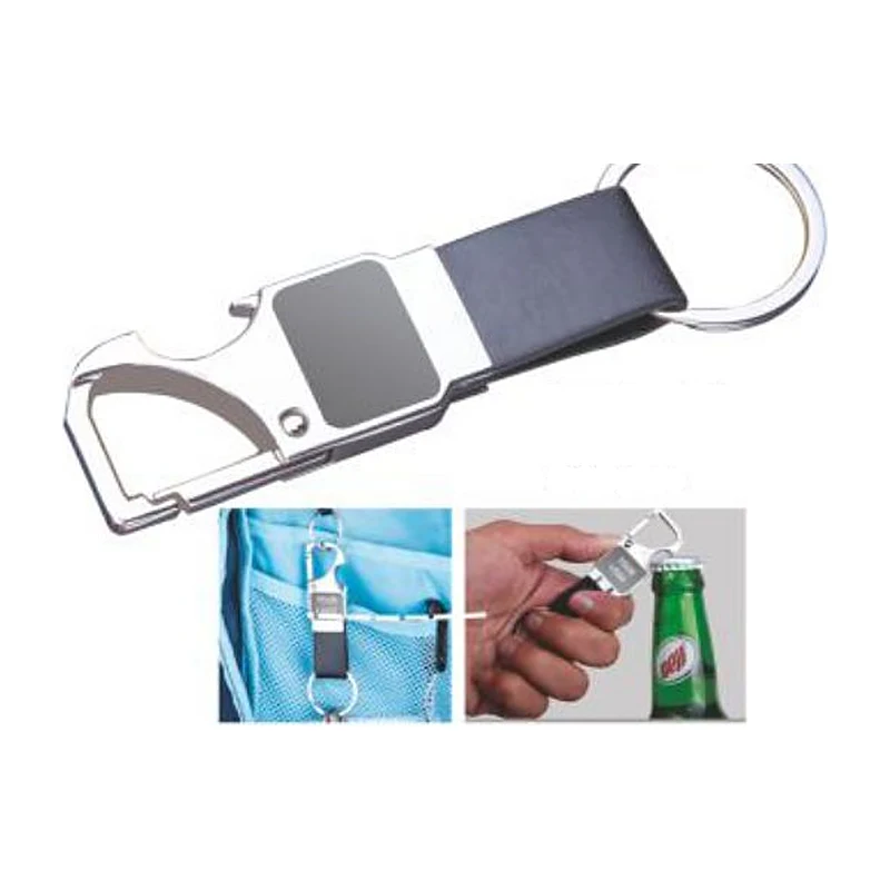 Leather Strap Opener Keychain