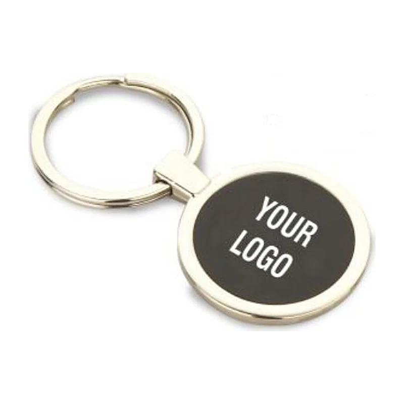 Round Gunmetal Keychain