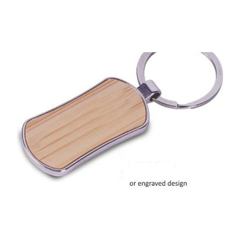 Bamboo Plate Keychain