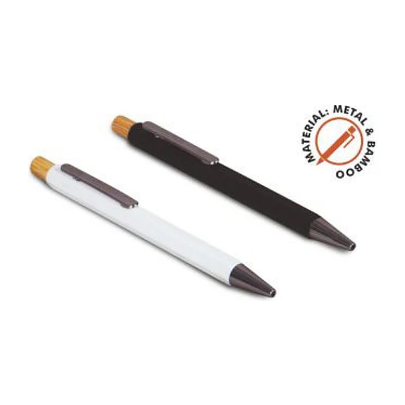 Bamboo Accent Metal Pen